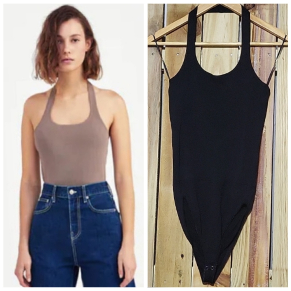 Zara Knit BLACK Halter Bodysuit